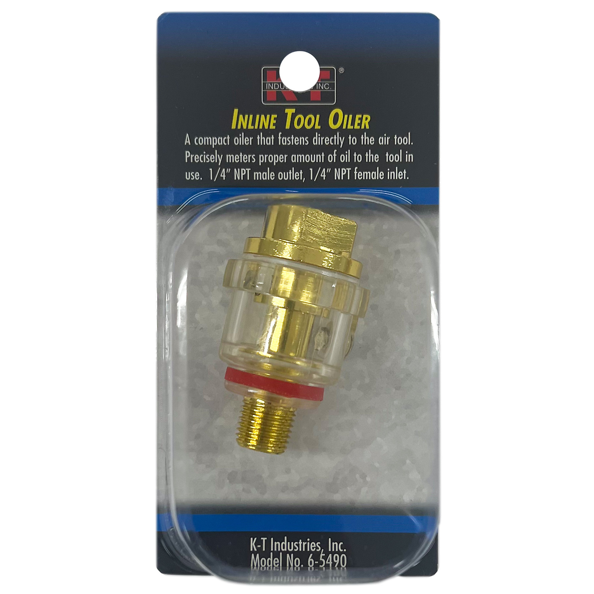 K-T Industries In-Line Oiler — 1/4in. NPT, Compact Design, Model# 6-5490